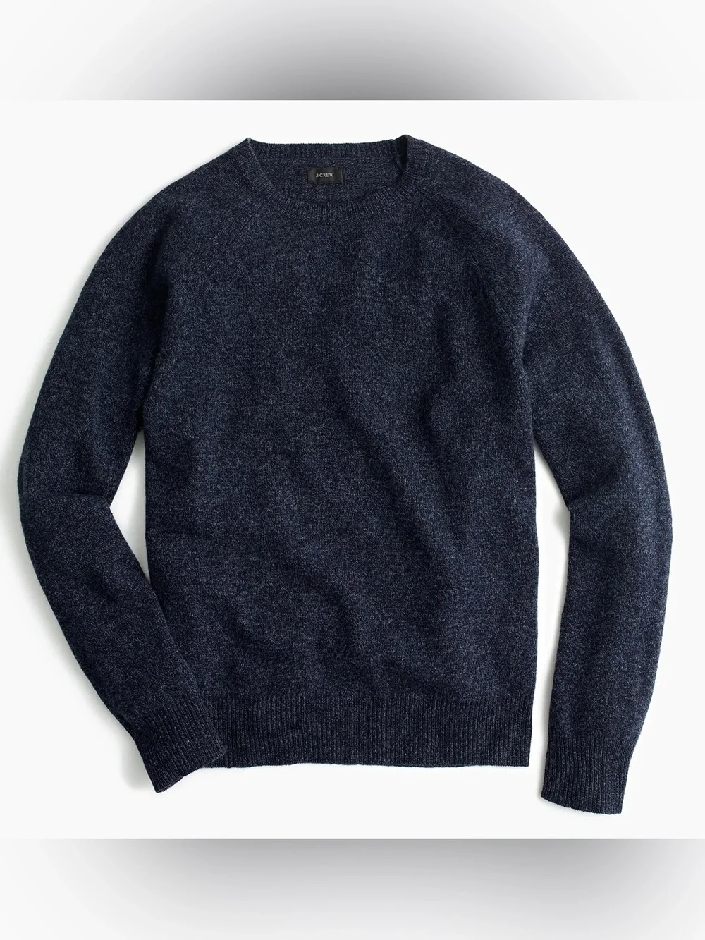 J. Crew Marled Lambswool Crew Pullover Sweater in Heather Midnight Textured Blue